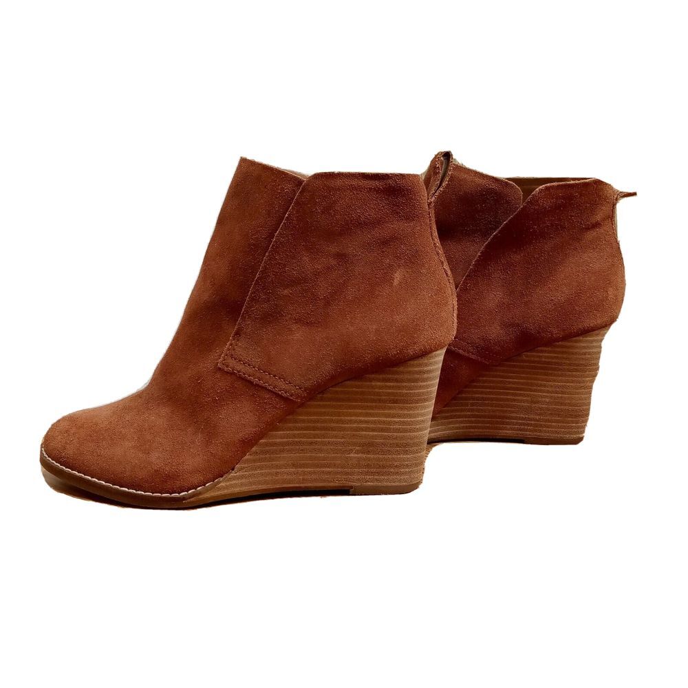 Lucky‎ Brand Womens EU 39.5 Sz 9.5M Yoniana Wedge Booties Chipmunk Suede